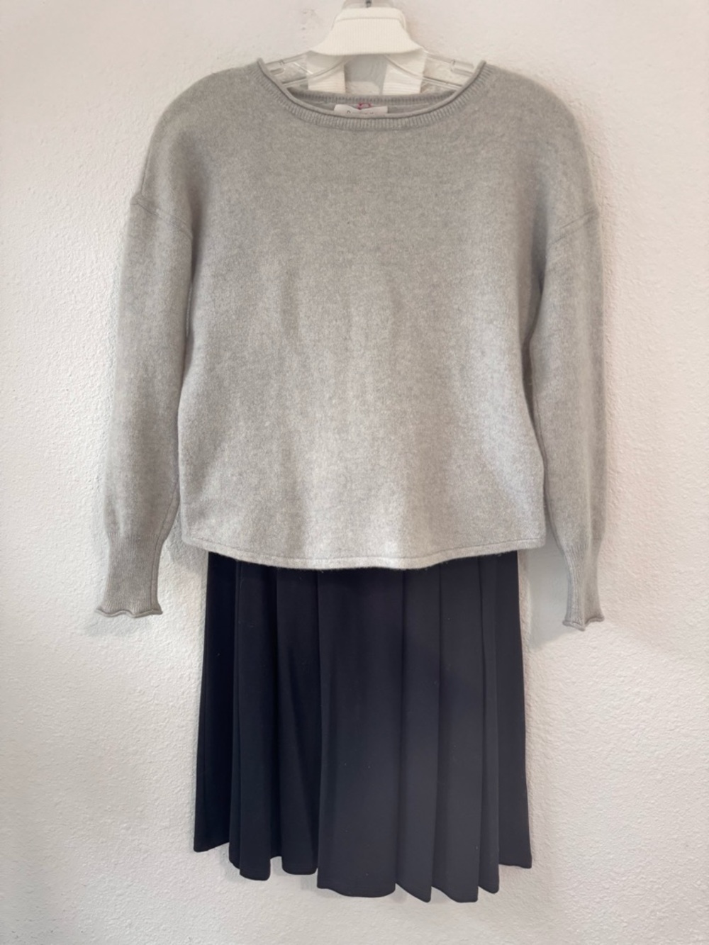 Duffy Cashmere Sweater Eileen Fisher Skirt Bundle Set Grey Black S
